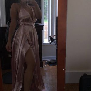 Rosegold Strappy Prom Dress